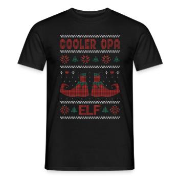 Ugly Christmas Weihnachtself Cooler Opa Elf Xmas - Männer T-Shirt - Schwarz - Vorne - AI Model Male 178 light (178cm)