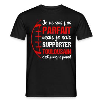 Supporter toulousain cadeau rugby Toulouse - T-shirt homme - noir - Devant - AI Model Male 178 light (178cm)