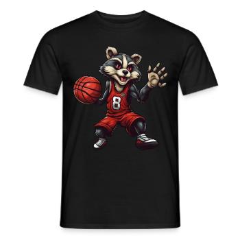 Blaireau de basket-ball - T-shirt homme - noir - Devant - AI Model Male 178 light (178cm)