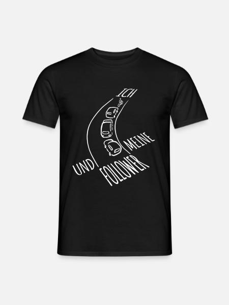 Ich und meine Follower - Fahrradweg - Fahrrad - Männer T-Shirt - Schwarz