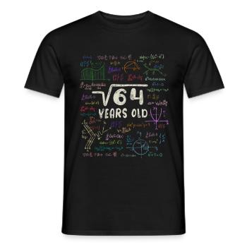 Root of 64 = 8th Birthday - Gift - Men's T-Shirt - black - Front - AI Model Male 178 light (178cm)