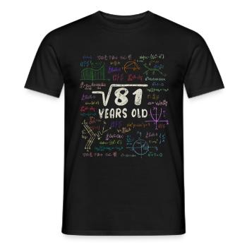 Root of 81 = 9th Birthday - Gift - Men's T-Shirt - black - Front - AI Model Male 178 light (178cm)