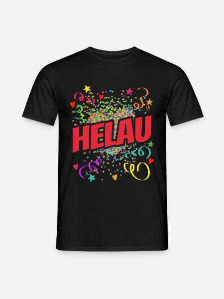 Helau Herz - Fasching - Karneval - Verkleidung - Männer T-Shirt - Schwarz