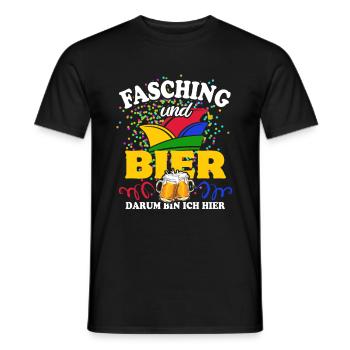 Fasching & Bier - darum bin ich hier - Männer T-Shirt - Schwarz - Vorne - AI Model Male 178 light (178cm)