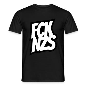 FCK NZS - Gegen Rechts - Nie wieder ist jetzt - Männer T-Shirt - Schwarz - Vorne - AI Model Male 178 light (178cm)