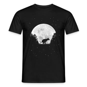 Vollmond - Nacht - Hund kackt - Silhouette - Männer T-Shirt - Schwarz - Vorne - AI Model Male 178 light (178cm)
