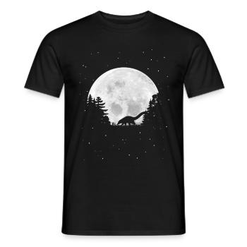 Vollmond - Nacht - Nasenbär Silhouette - Männer T-Shirt - Schwarz - Vorne - AI Model Male 178 light (178cm)