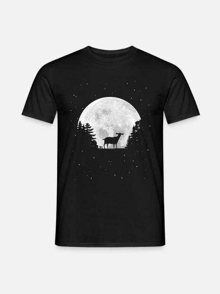 Vollmond - Nacht - Ziege Silhouette - Männer T-Shirt - Schwarz