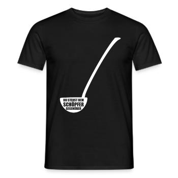 Du stehst dem Schöpfer gegenüber - Wortspiel - Männer T-Shirt - Schwarz - Vorne - AI Model Male 178 light (178cm)