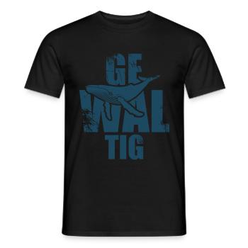 Gewaltig Wal - Buckelwal - Meeressäuger - Geschenk - Männer T-Shirt - Schwarz - Vorne - AI Model Male 178 light (178cm)