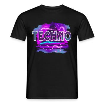 Techno - Men's T-Shirt - black - Front - AI Model Male 178 light (178cm)