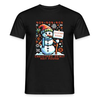 Lustige Weihnachten 404 Fehler Schneemann Pixel Art - Männer T-Shirt - Schwarz - Vorne - AI Model Male 178 light (178cm)
