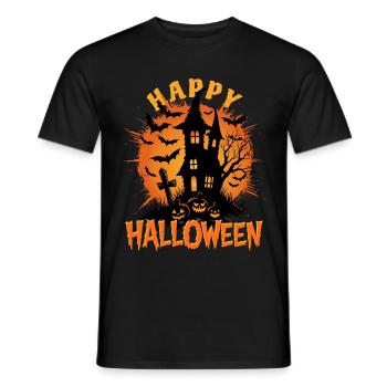 Joyeux Halloween Maison hantée - Effrayant - T-shirt homme - noir - Devant - AI Model Male 178 light (178cm)