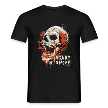 Scary Halloween - Skull Costume - Men's T-Shirt - black - Front - AI Model Male 178 light (178cm)