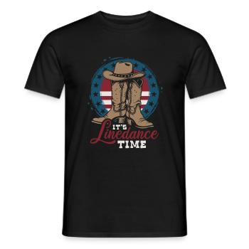 It's Linedance Time - Country Fan - Gift - Men's T-Shirt - black - Front - AI Model Male 178 light (178cm)