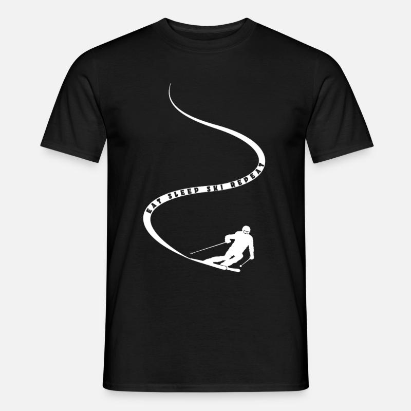Manger Dormir Ski Répéter - Ski - Ski - T-shirt homme - noir
