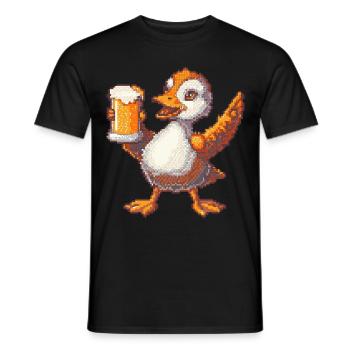 Goose Pixel Beer - Men's T-Shirt - black - Front - AI Model Male 178 light (178cm)