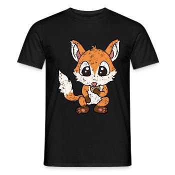 Little Fox Hunger Cookies Style Rétro Vintage - T-shirt homme - noir - Devant - AI Model Male 178 light (178cm)