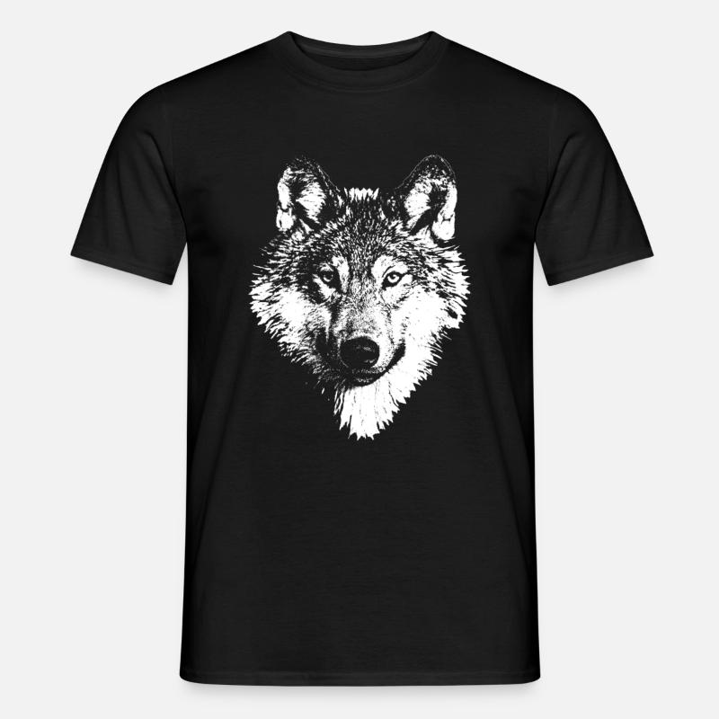 Weißer Wolf - Männer T-Shirt - Schwarz