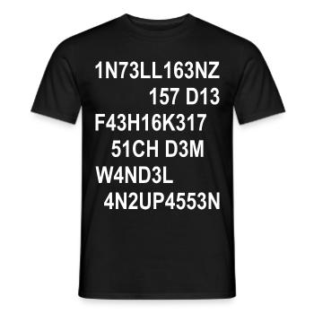 Intelligenz Ist Die Fähigkeit Sich Anzupassen - Männer T-Shirt - Schwarz - Vorne - AI Model Male 178 light (178cm)