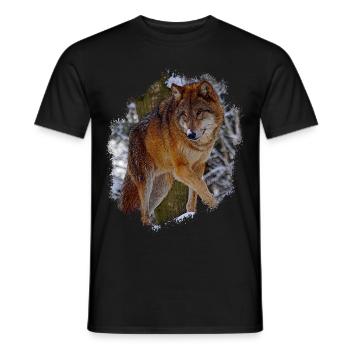 wolf - Men's T-Shirt - black - Front - AI Model Male 178 light (178cm)