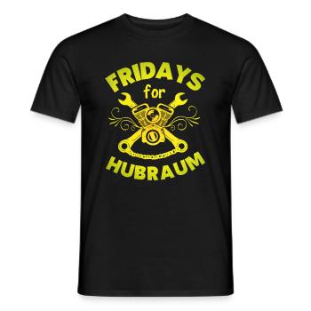 Fridays for Hubraum slogan Lustig kolben - Men's T-Shirt - black - Front - AI Model Male 178 light (178cm)