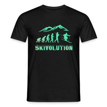Ski evolution skieur neige hiver - T-shirt homme - noir - Devant - AI Model Male 178 light (178cm)
