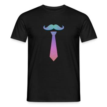 Cravate Bart Moustache costume hippie - T-shirt homme - noir - Devant - AI Model Male 178 light (178cm)