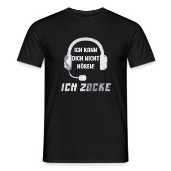 Ich Zocke! Lustiger Gamer Gaming Spruch gamepad - Männer T-Shirt - Schwarz - Vorne - AI Model Male 178 light (178cm)