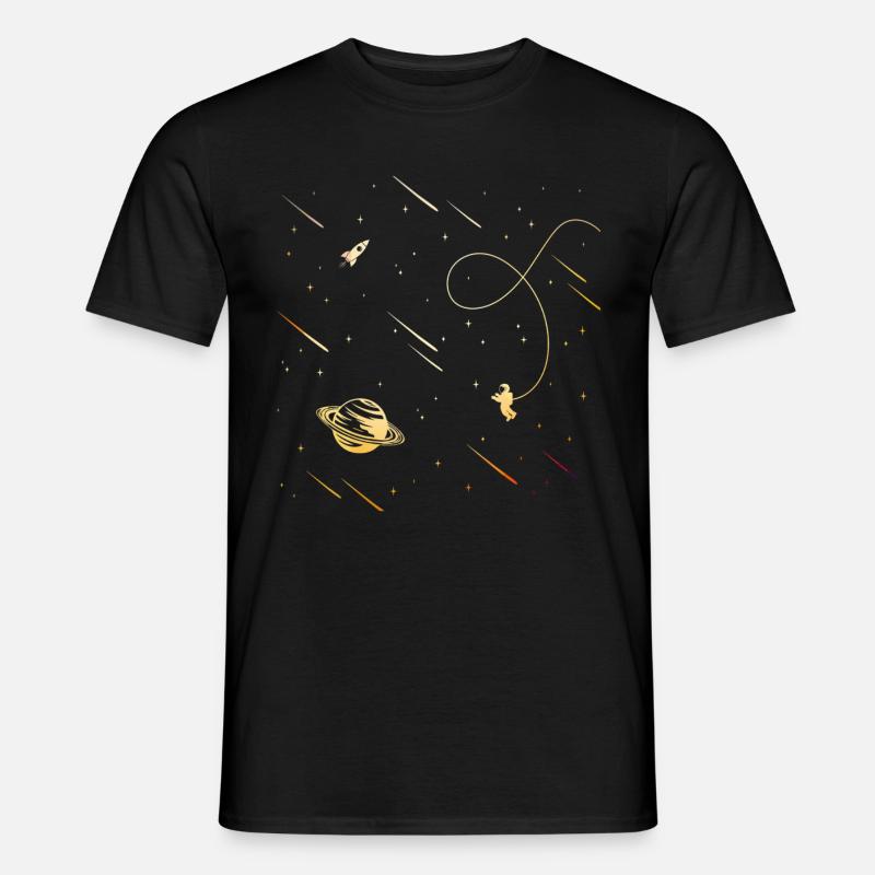 Space astronaut planet rocket space - Men's T-Shirt - black