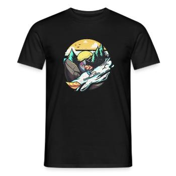 Skifahrer Skifahren Ski Schnee Geschenk winter - Männer T-Shirt - Schwarz - Vorne - AI Model Male 178 light (178cm)