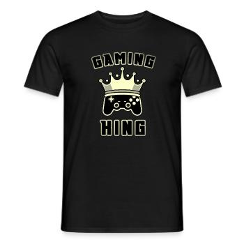 Gaming King Gamepad Joypad Gamer Krone - Männer T-Shirt - Schwarz - Vorne - AI Model Male 178 light (178cm)
