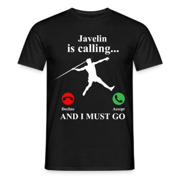 Lancer de lance athlète athlétisme - T-shirt homme - noir - Devant - AI Model Male 178 light (178cm)
