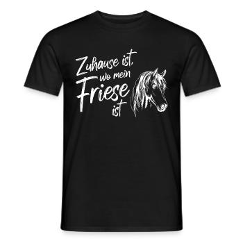 Friese Pferd Reiten Reiter Reiterin Wild Natur - Männer T-Shirt - Schwarz - Vorne - AI Model Male 178 light (178cm)