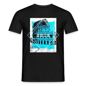 Rome Italy City Skyline Colosseum Home Love - Men's T-Shirt - black - Front - AI Model Male 178 light (178cm)