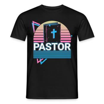 Pastor Christian Church Preacher Retro Gift - Men's T-Shirt - black - Front - AI Model Male 178 light (178cm)