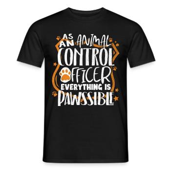 Animal Control Officer Everything Is Pawssible - Men's T-Shirt - black - Front - AI Model Male 178 light (178cm)