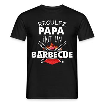 Papa et Barbecue Humour Grillade - T-shirt homme - noir - Devant - AI Model Male 178 light (178cm)