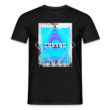 Madrid Spain City Skyline Home Love Holidays - Men's T-Shirt - black - Front - AI Model Male 178 light (178cm)