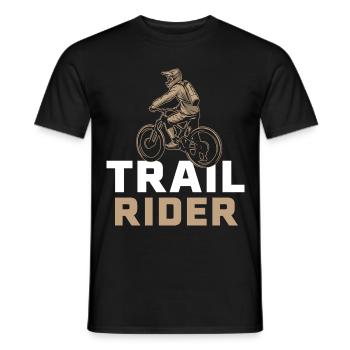 Trail Rider Mountainbike MTB Downhill - Männer T-Shirt - Schwarz - Vorne - AI Model Male 178 light (178cm)