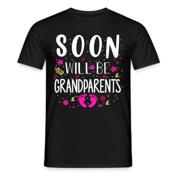 Bientôt nous serons grand-mère et grand-père, nous serons grands-parents - T-shirt homme - noir - Devant - AI Model Male 178 light (178cm)