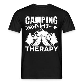 Camping Wohnmobil Van Vintage im Wohnwagen Caravan - Männer T-Shirt - Schwarz - Vorne - AI Model Male 178 light (178cm)