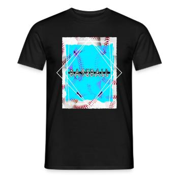 Baseball Ball Spieler USA Sport Vintage Retro - Männer T-Shirt - Schwarz - Vorne - AI Model Male 178 light (178cm)