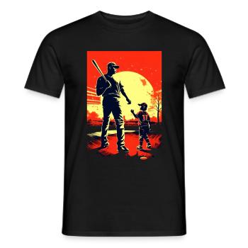 Baseball Father's Day Mother's Day Gift - Men's T-Shirt - black - Front - AI Model Male 178 light (178cm)