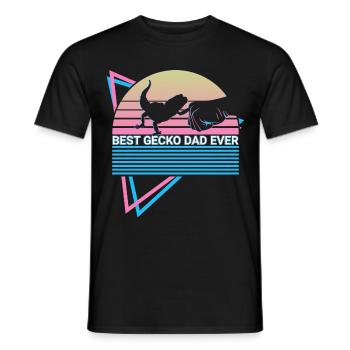 Leopard Gecko Papa Retro - Männer T-Shirt - Schwarz - Vorne - AI Model Male 178 light (178cm)