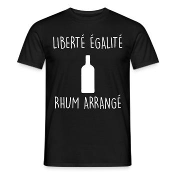 Liberté egalité rhum arrangé - T-shirt homme - noir - Devant - AI Model Male 178 light (178cm)