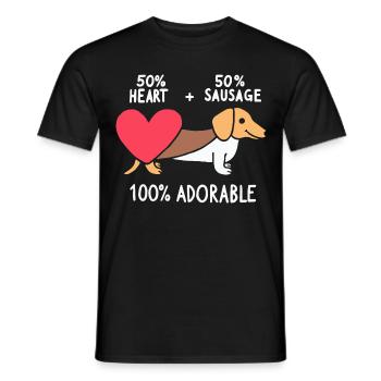 Amour teckel - T-shirt homme - noir - Devant - AI Model Male 178 light (178cm)