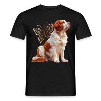 Épagneul Clumber - T-shirt homme - noir - Devant - AI Model Male 178 light (178cm)