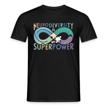 La neurodiversité est mon superpouvoir - T-shirt homme - noir - Devant - AI Model Male 178 light (178cm)