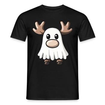 Elch Halloween Comic Geist - Männer T-Shirt - Schwarz - Vorne - AI Model Male 178 light (178cm)